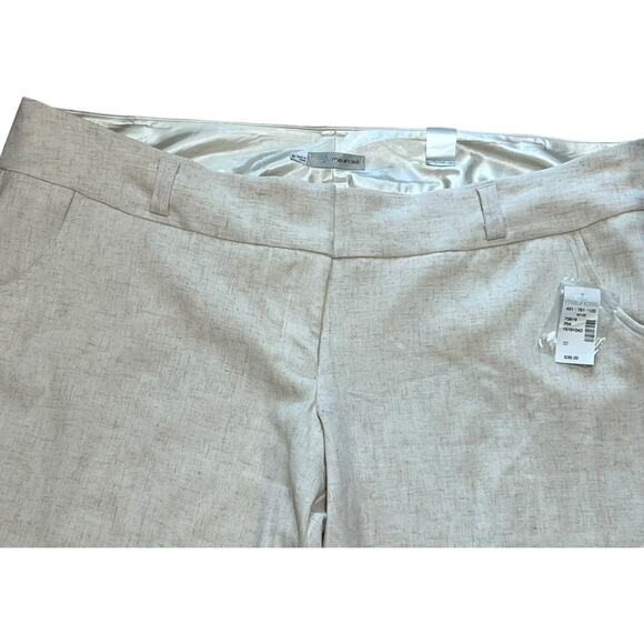 Maurices Wide Leg Capri Pants Womens 22 Ivory Beige Linen Blend NWT - Picture 2 of 6
